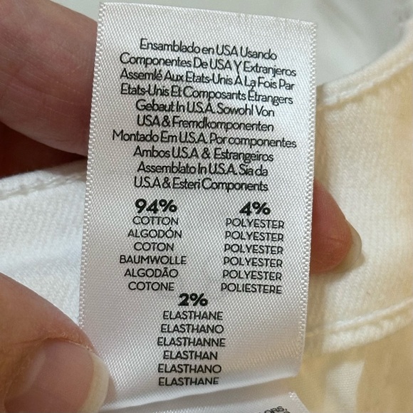 Mother Denim The Insider Crop Step Fray Jeans Fairest Of Them All White Size 28 - Picture 7 of 12